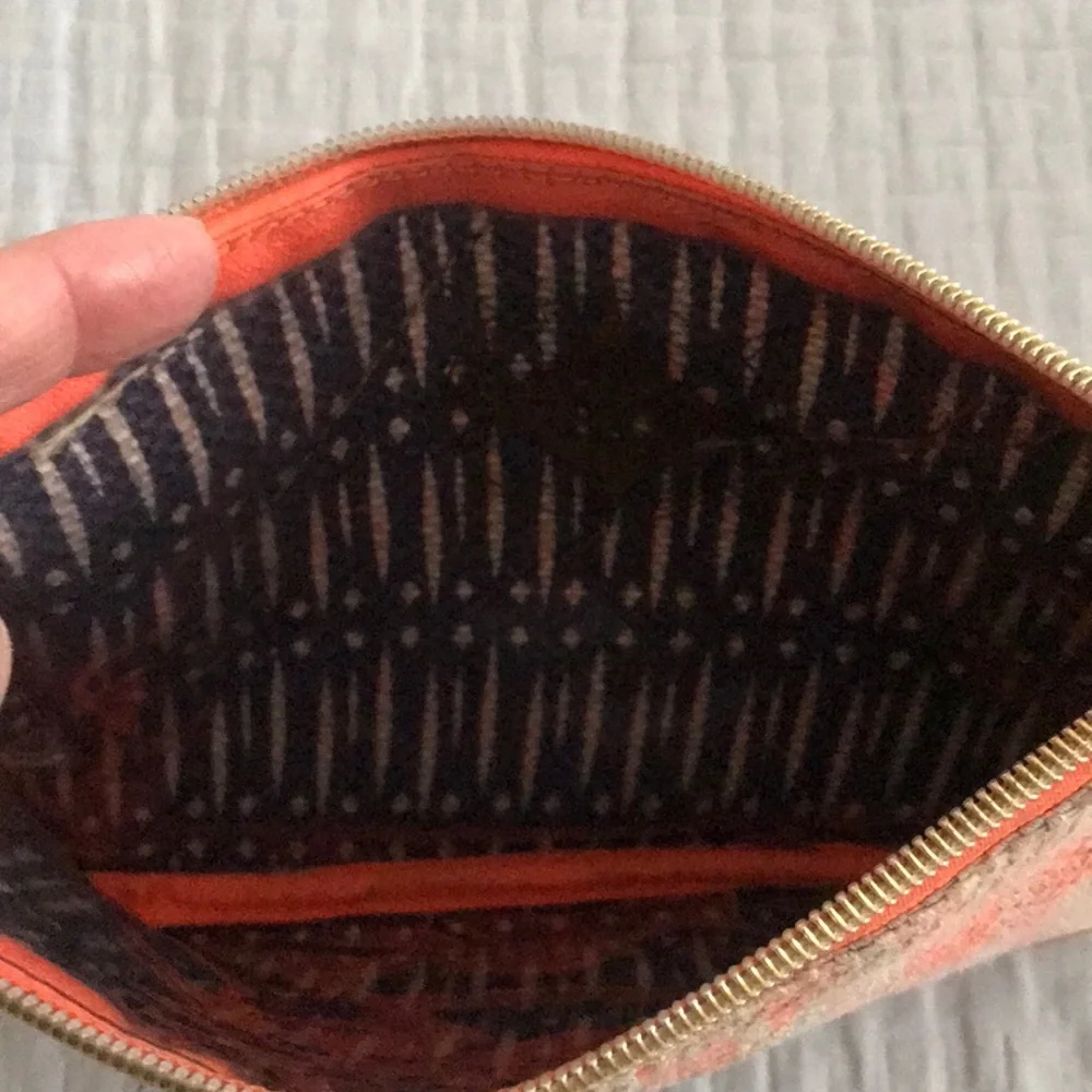 Stephanie Johnson cosmetic or pencil bag.